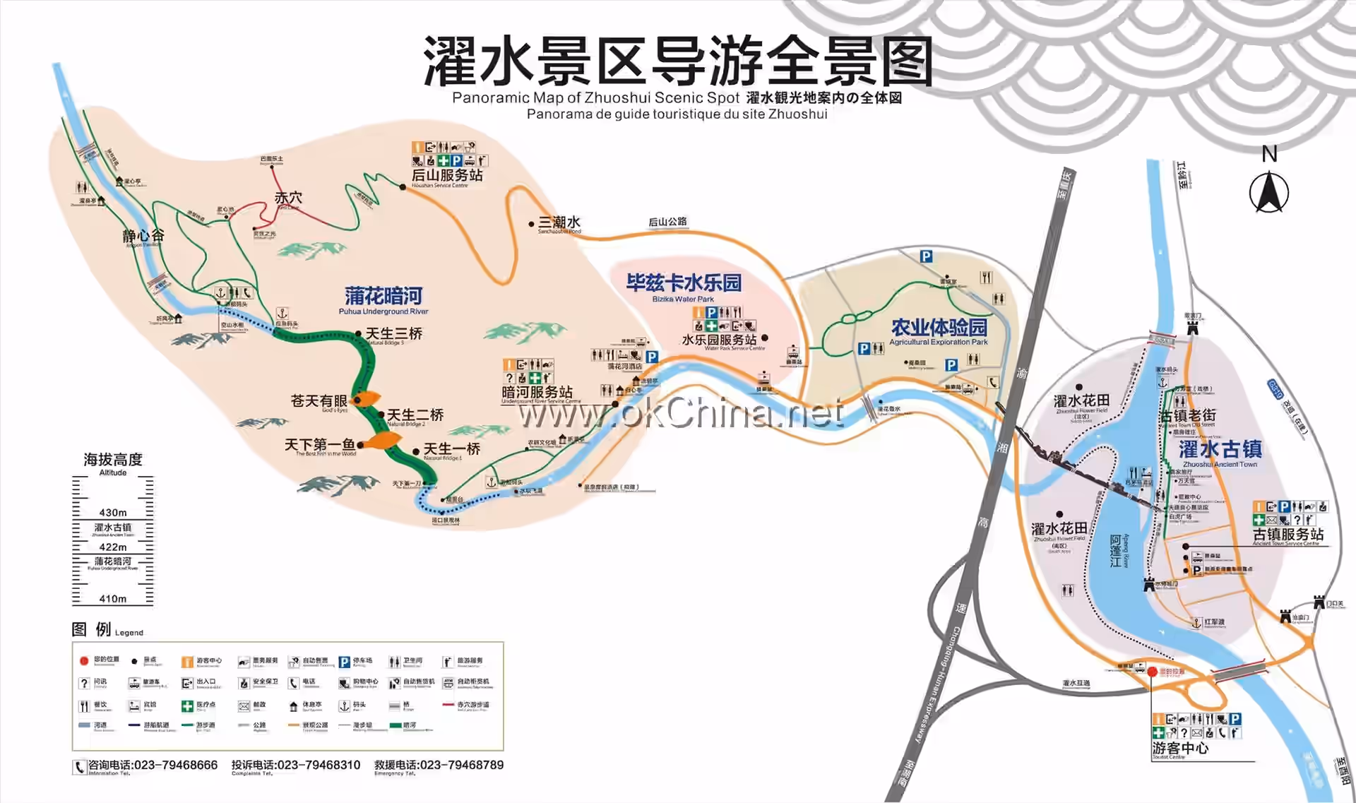 Map of Zhuoshui Scenic Area