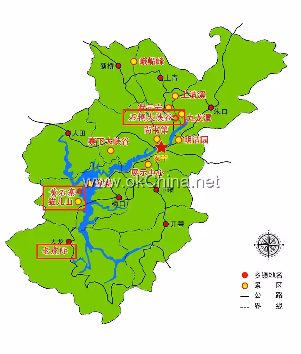 Map of Taining Scenic And Tourist Area
