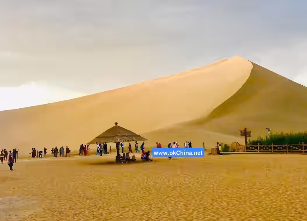 Mingshashan Mountain And Crescent Moon Shaped Spring Scenic Area