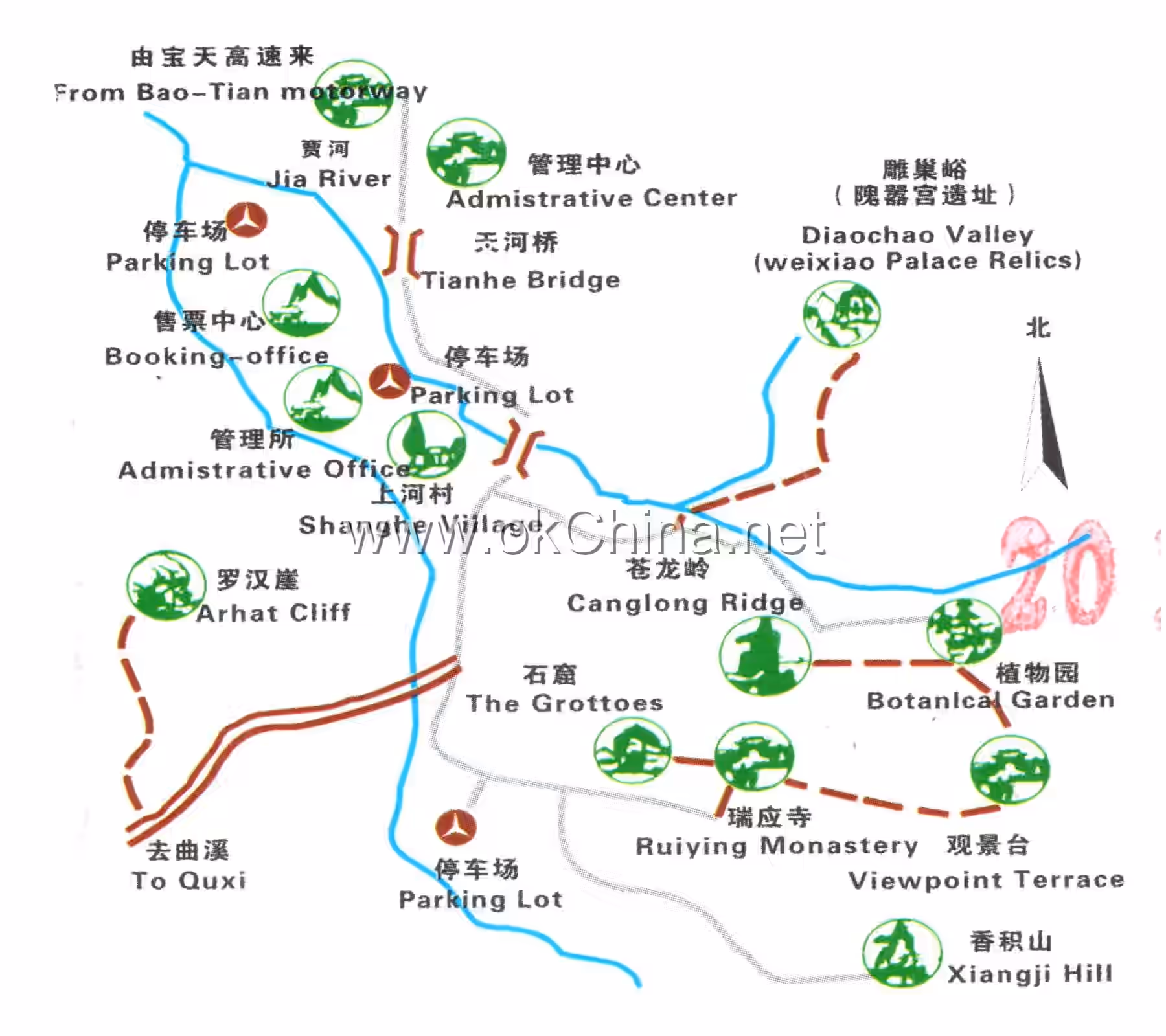 Map of Maiji Mountain Scenic Area
