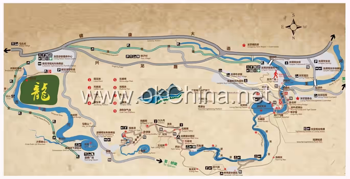 Map of Longgong Scenic Area