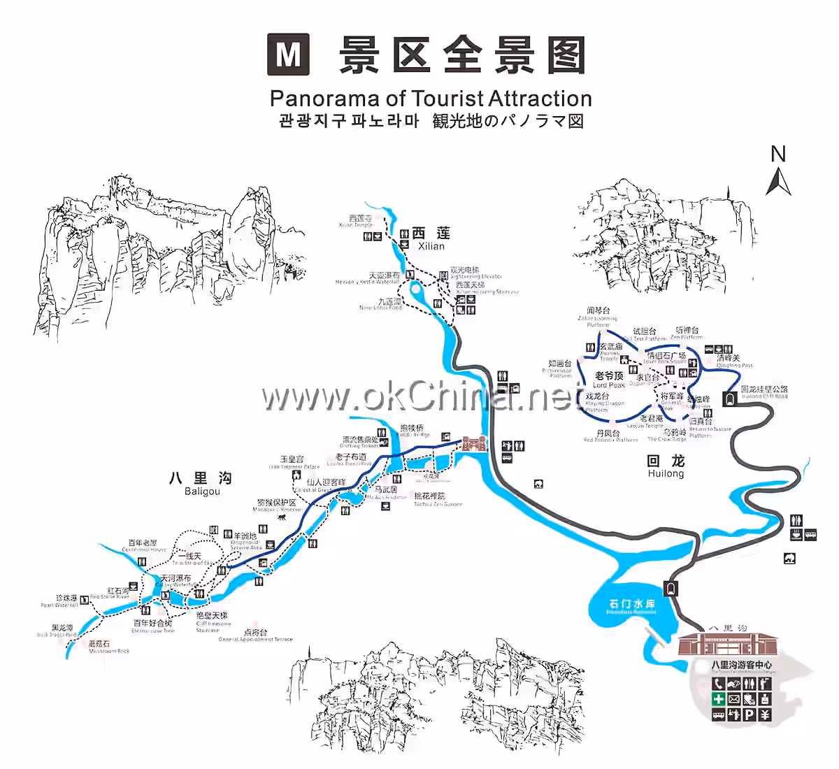 Map of Bali Gorge Scenic Area