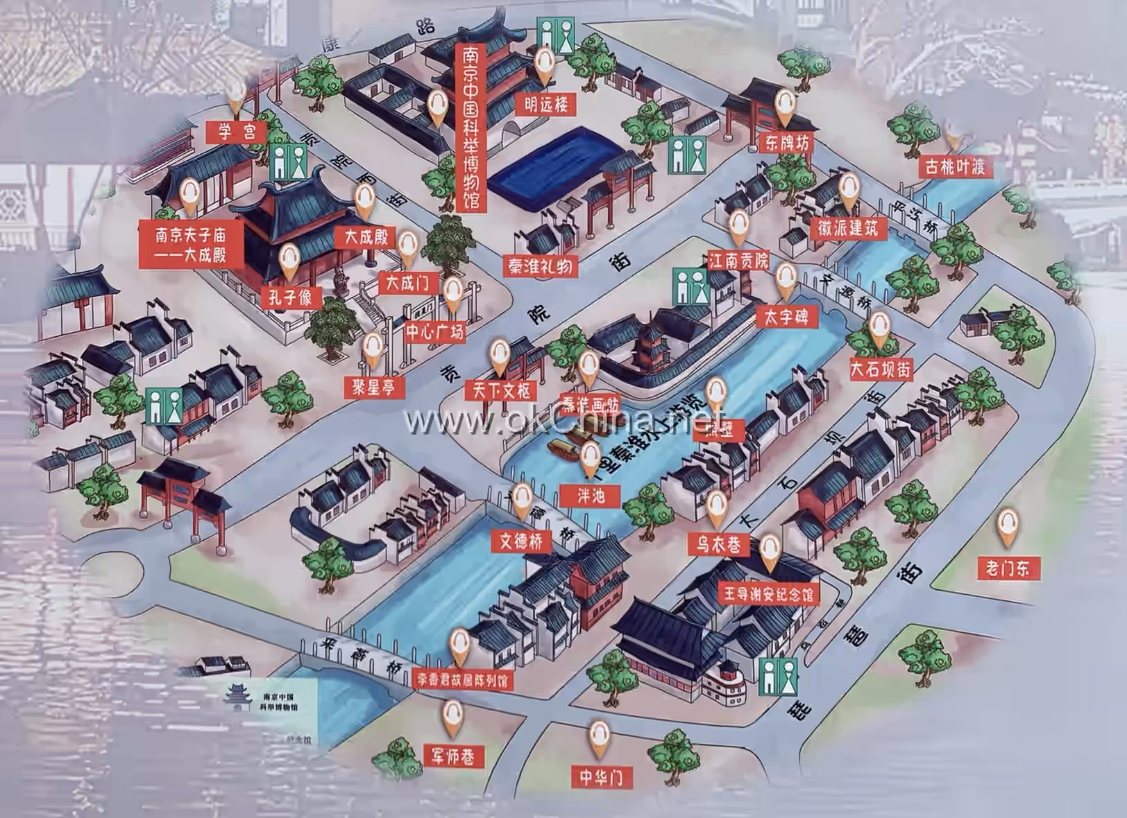 Map of Confucius Temple And Qinhuai River Scenic Belt