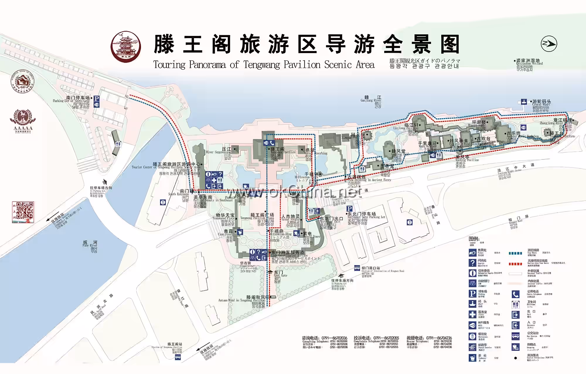 Map of Pavilion Of Prince Teng Tourist Area