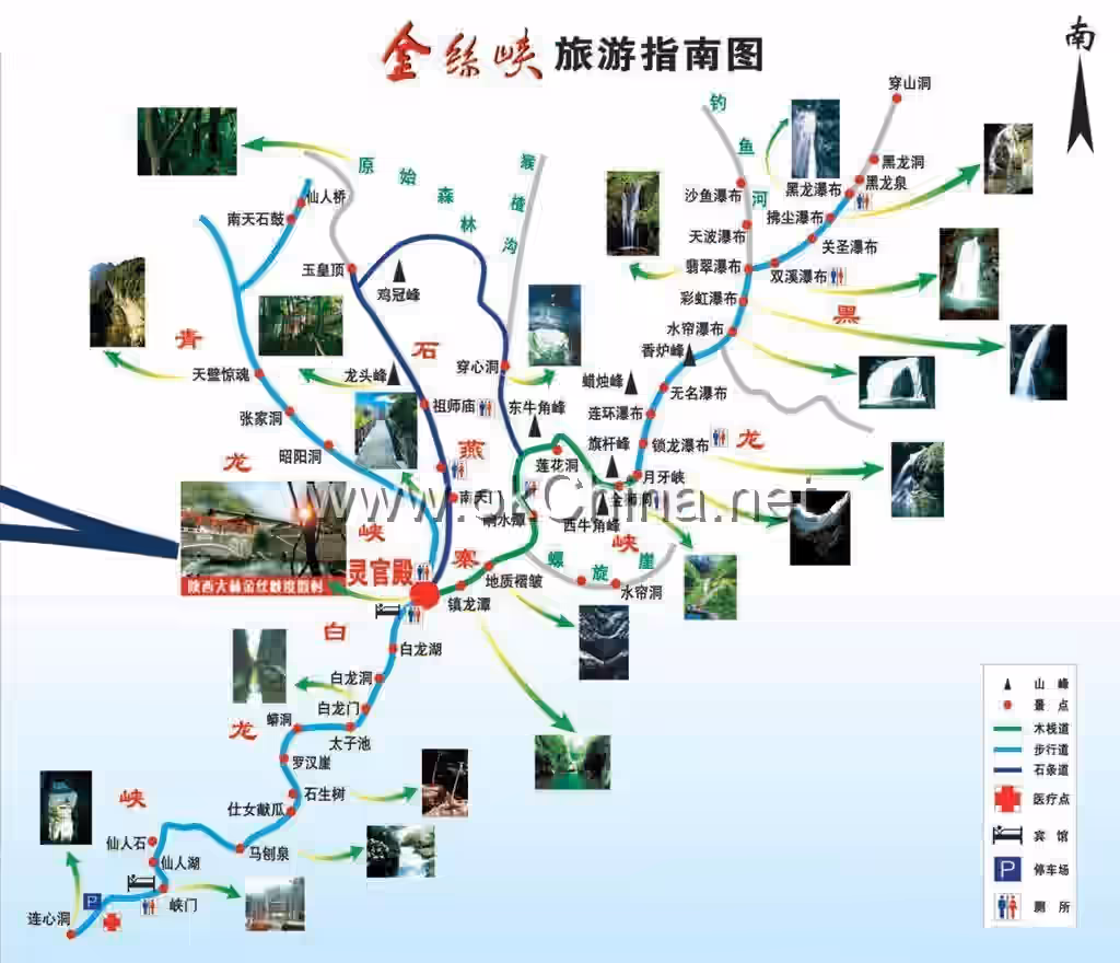 Map of Jinsi Gorge Scenic Area