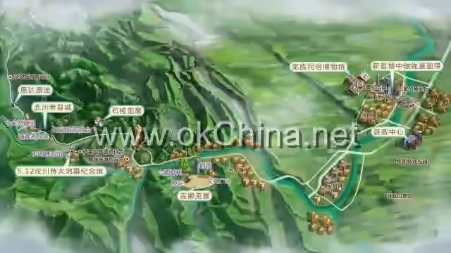 Map of Qiangcheng Tourist Area