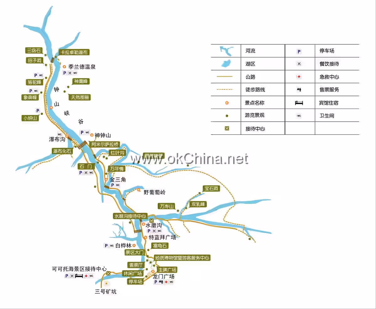 Map of Koktokay Scenic Area
