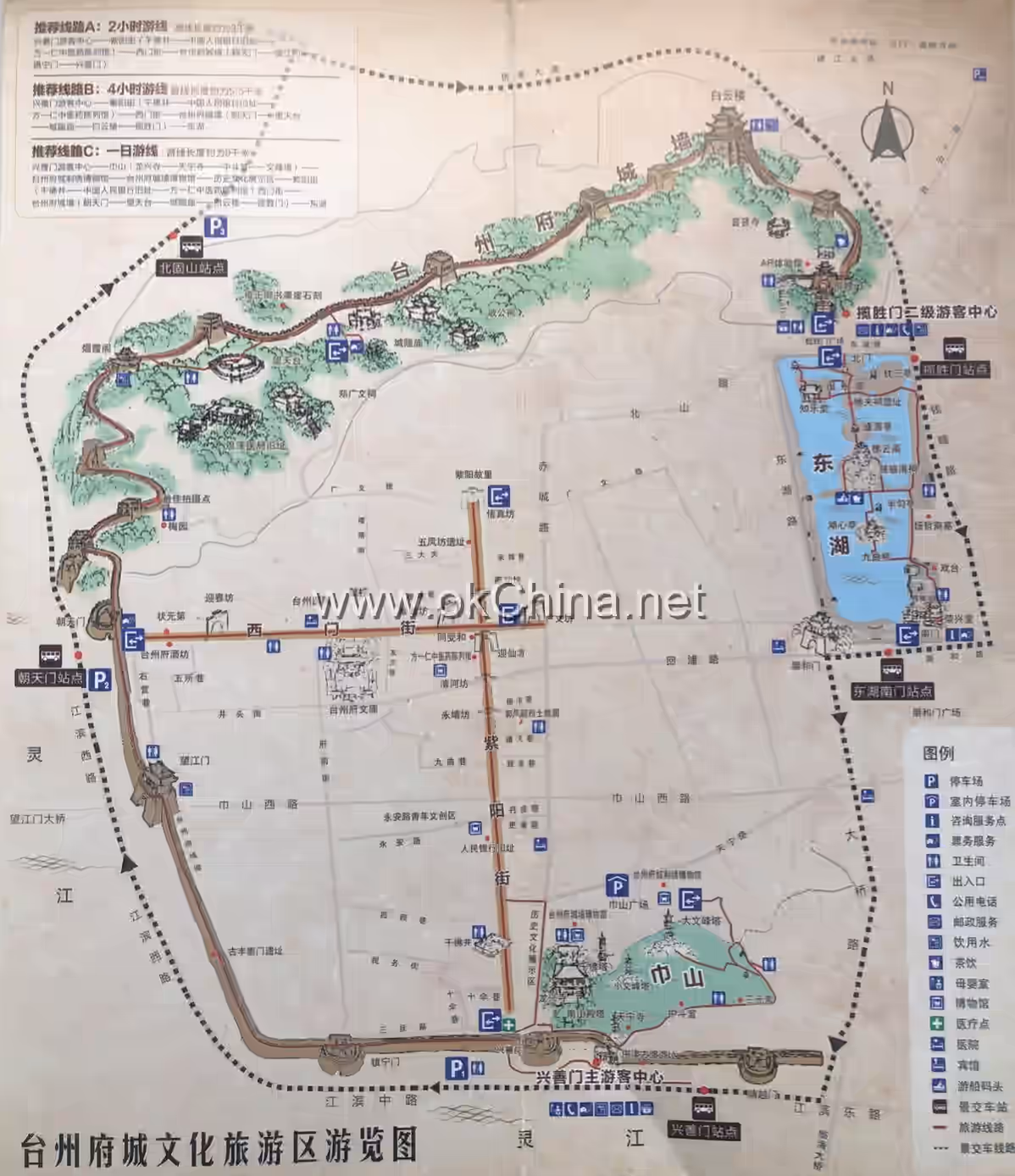 Map of Taizhou Prefecture City Cultural Tourism Area